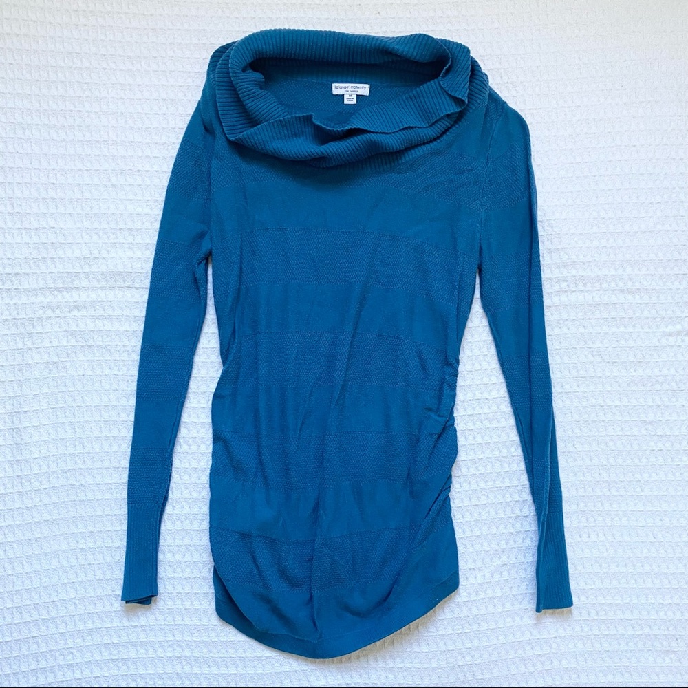Liz Lange maternity for Target teal textured turtleneck sweater size medium
